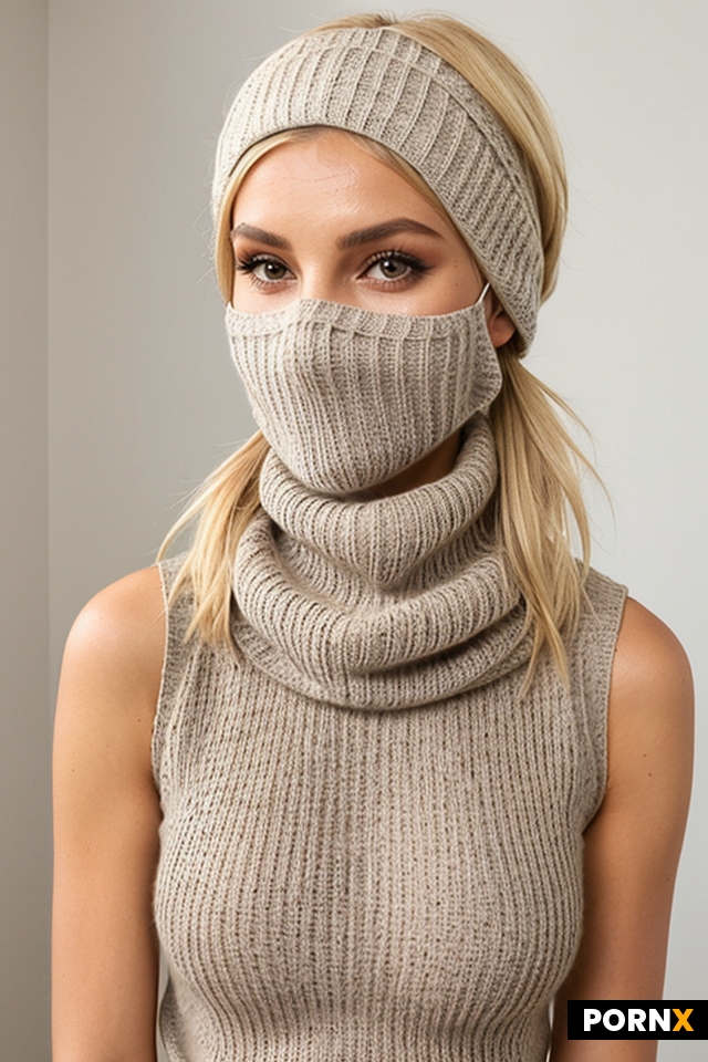 rough sleeveless oversized rib knit turtleneck sweater
