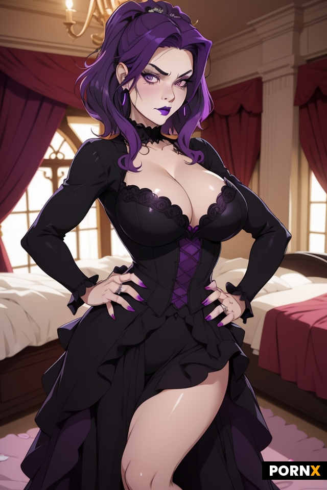 sexy beautiful busty goth woman