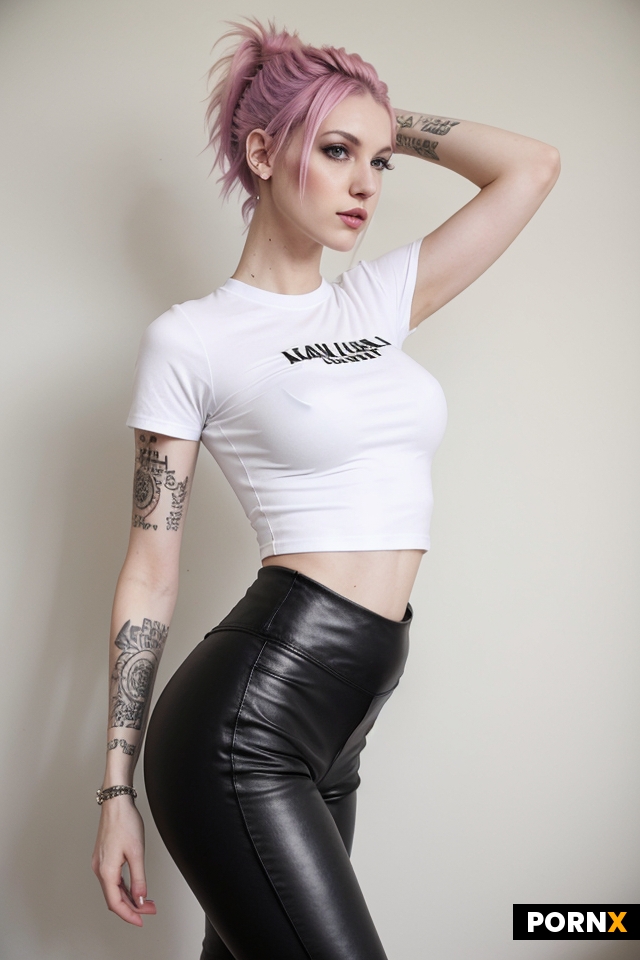 Skinny pale punk rocker babe