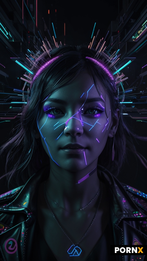 A hyper-realistic cyberpunk portrait of a person dissolving into digital particles