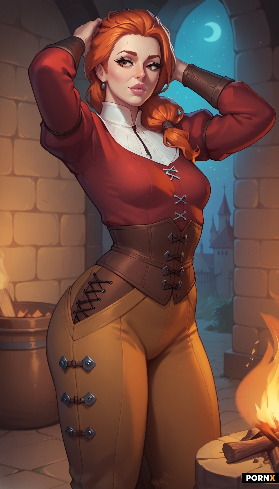 Cute 18 Years old Woman in medieval clothes