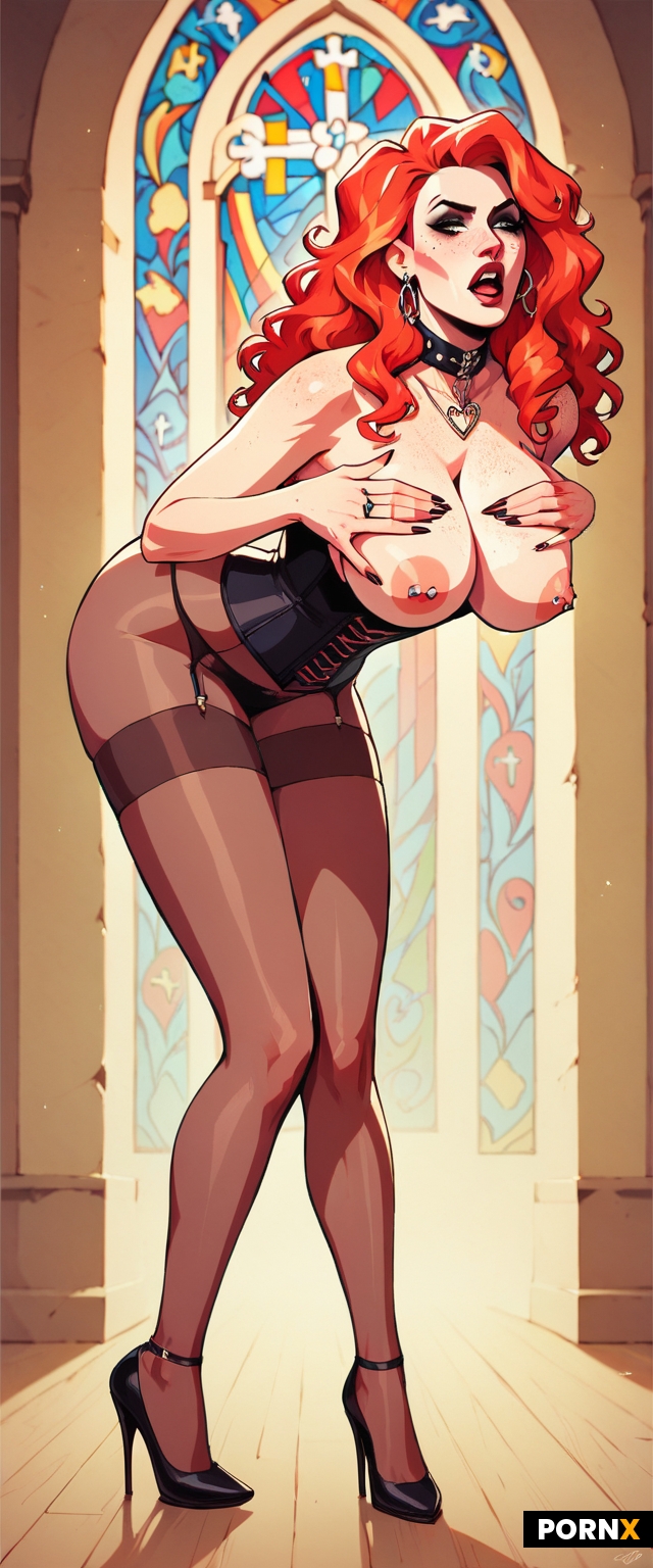 full body portrait of a slutty goth girlfriend