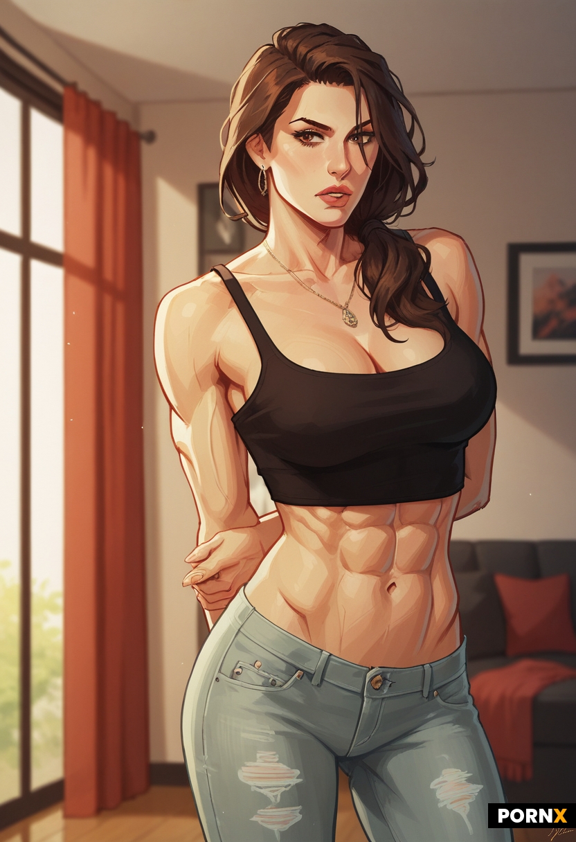 In the process of removing her top