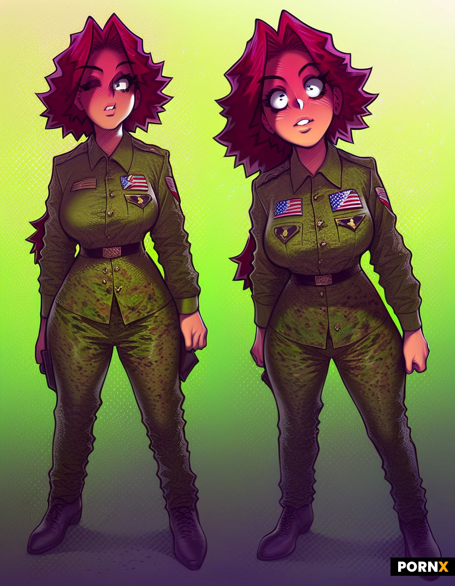 Female military soldier in uniform shortstack