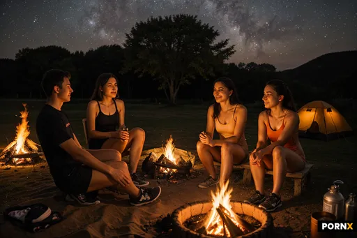 A realistic photograph of a summer evening
