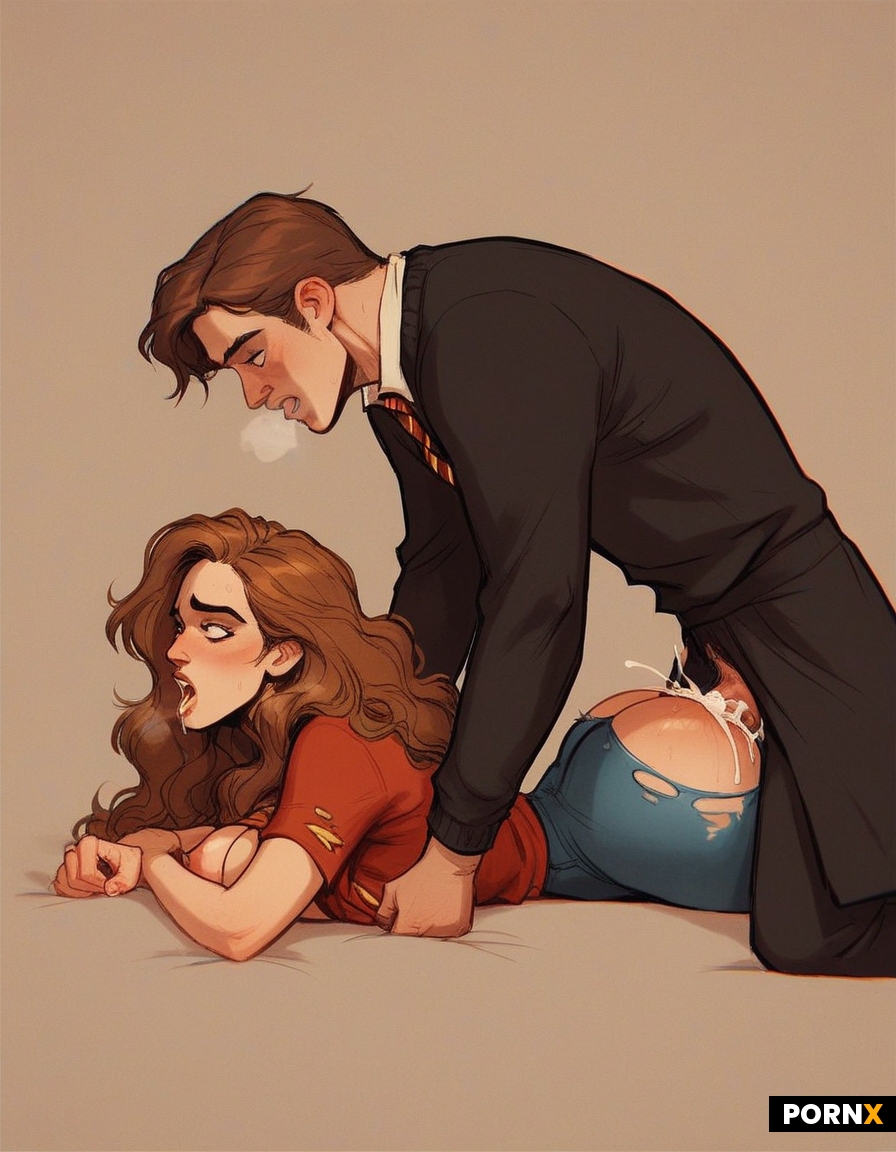Harry potter hermione granger prone bone sex side view cock deep in pussy big boobs massive tits han
