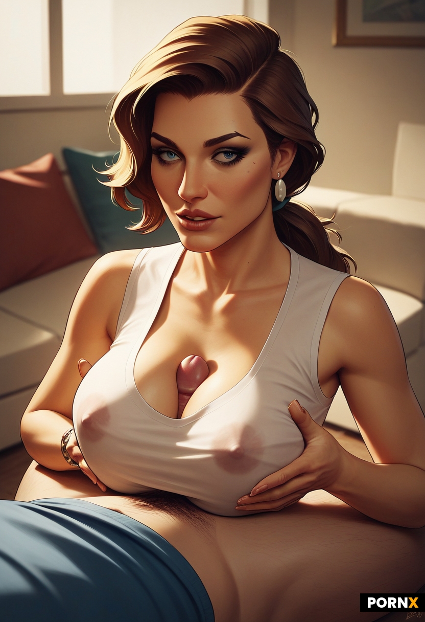 dumb turkish housewife in her 40s got easily tricked by the delivery guy into giving him a titjob in