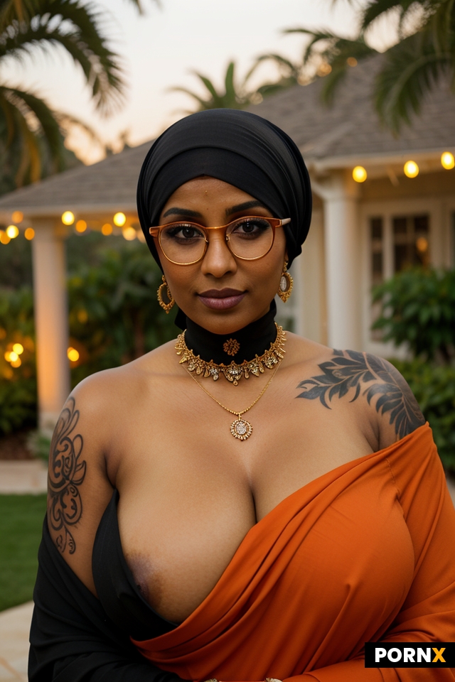 orange hijabi woman