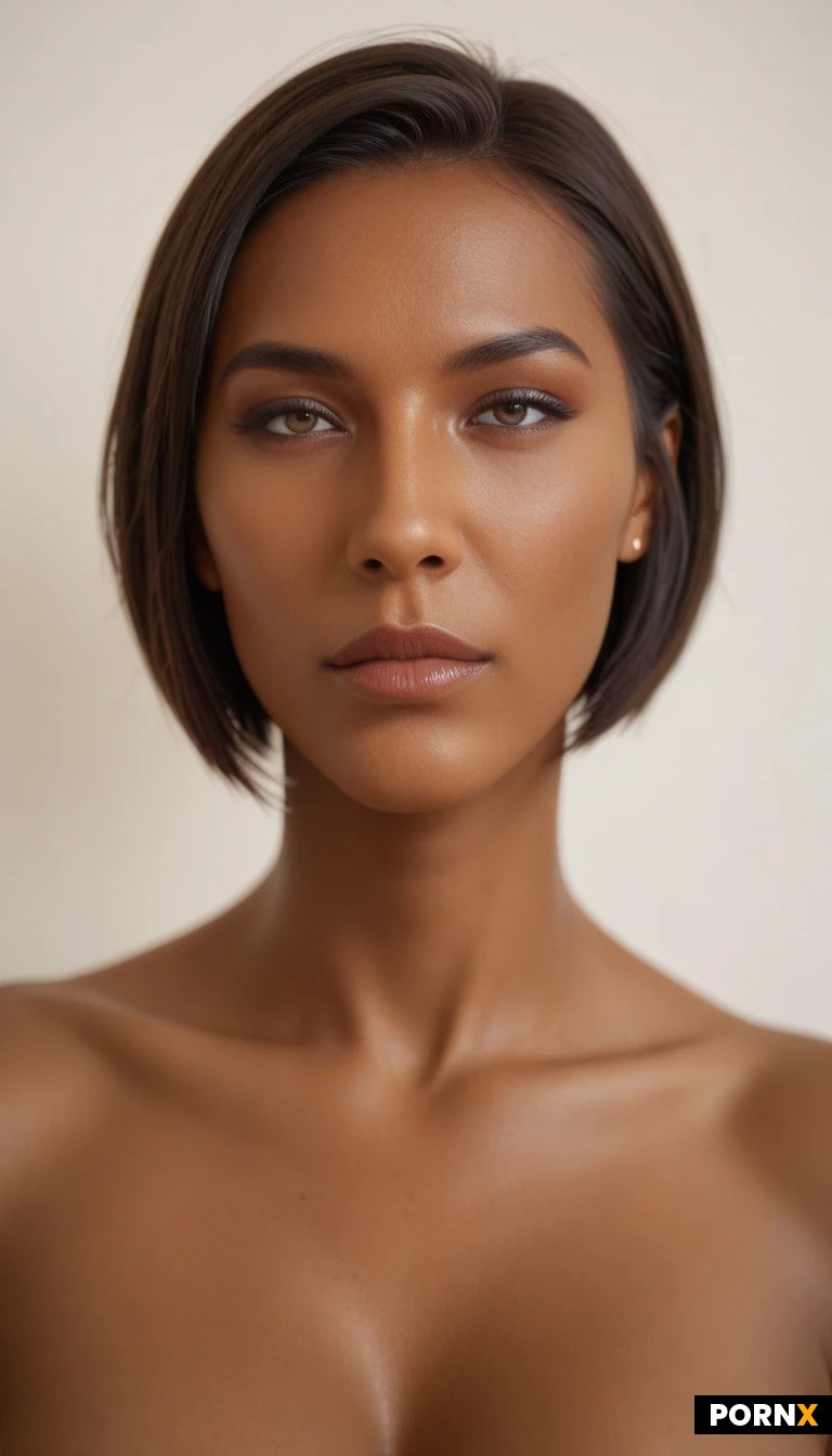 masterpiece, best quality, highres, absurdres, 1girl, solo,Thai woman, 20s, fine-lined face, olive skin, bob cut, slutty seductive luring expression, dynamic view, face only, closeup