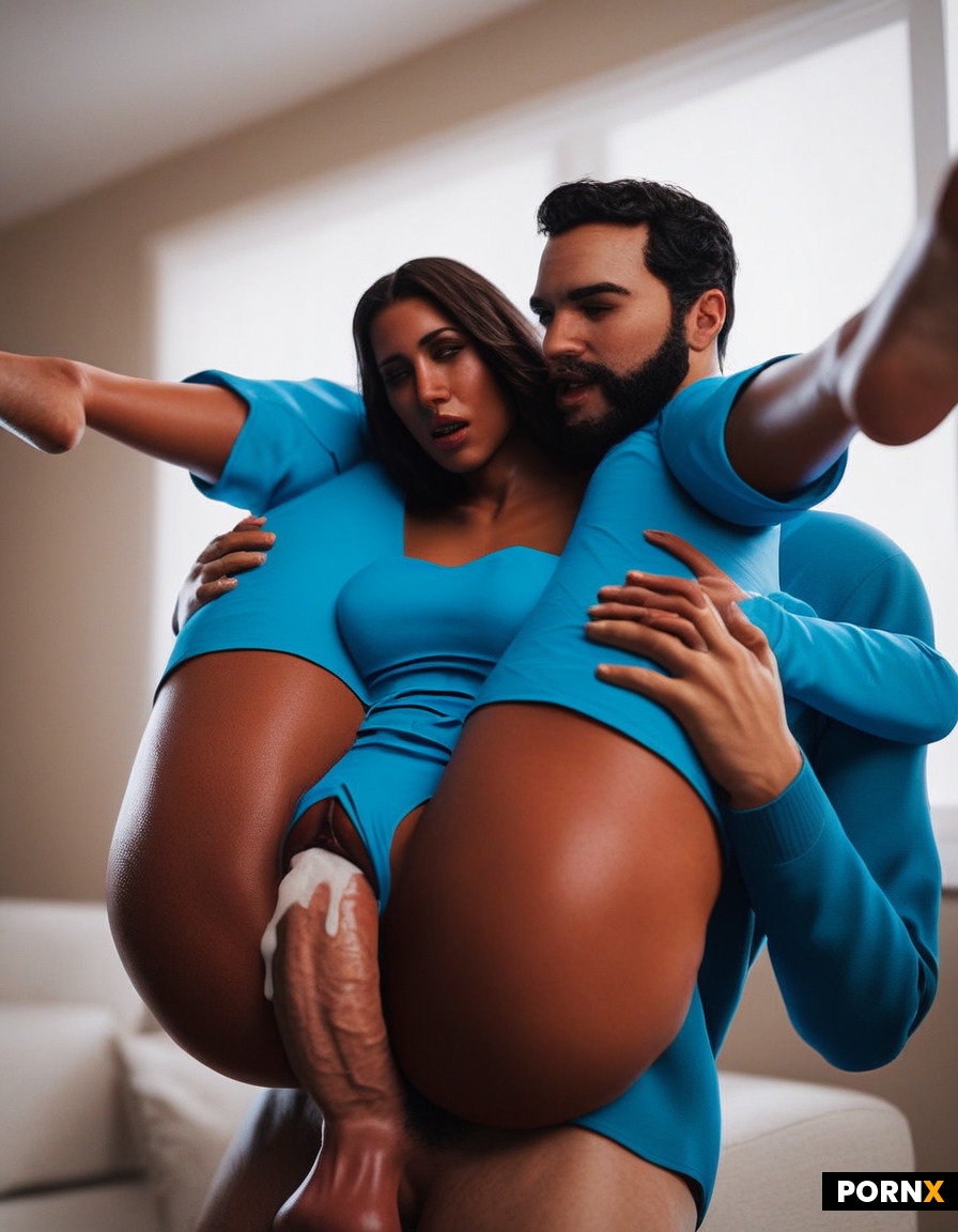 Man and shorter skimpy chunky woman