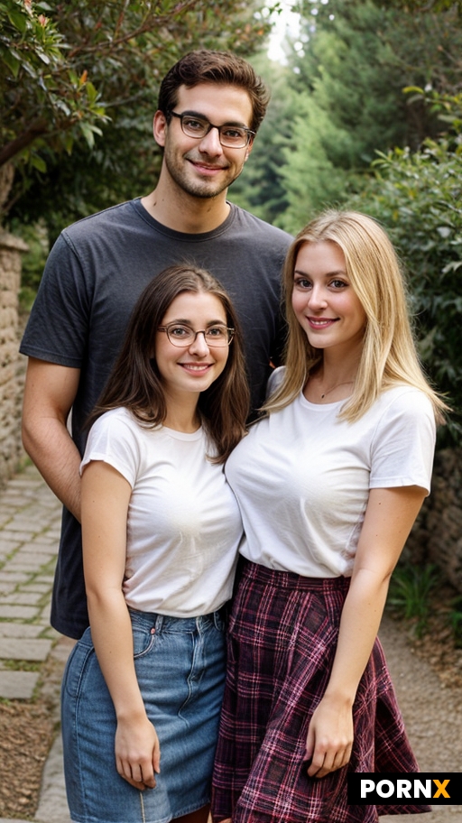 Blonde Woman standing by italian man