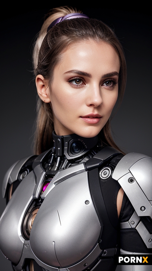 A woman is depicted in a futuristic