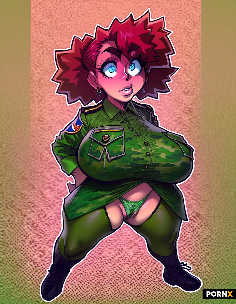 Female military soldier in uniform shortstack