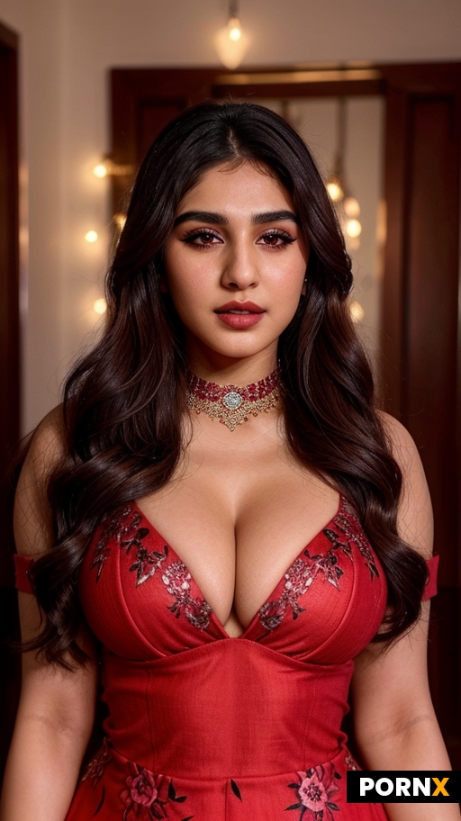 sara ali khan is looking at the camera seductively while she leans forward accentuating her cleavage
