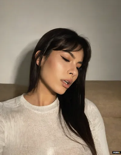 Close-up side-profile portrait of a latina woman