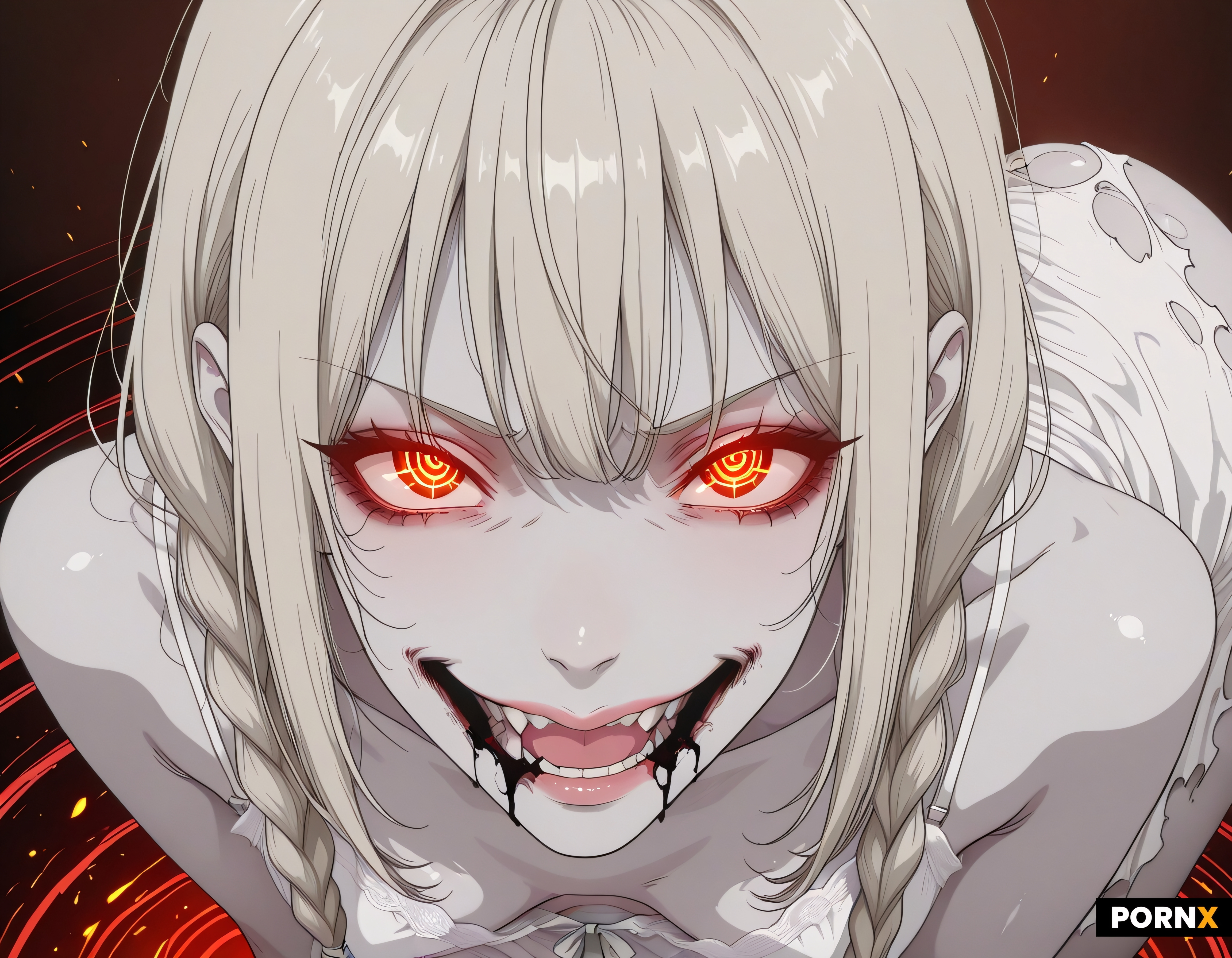 highly detailed zoomed in close up of woman's eyes and mouth