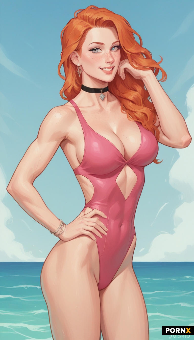 pink swimsuit