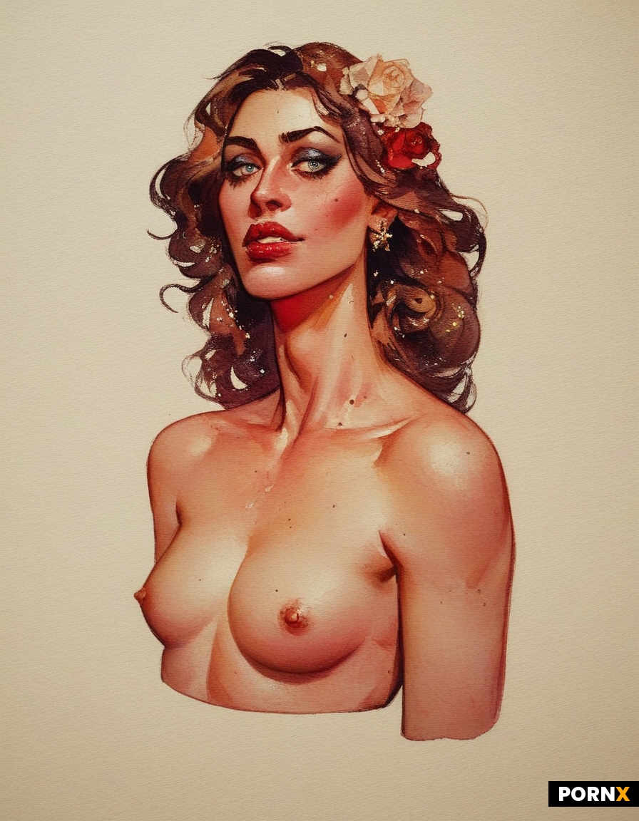 A closeup portrait of a horny victorian flatchested crossdresser