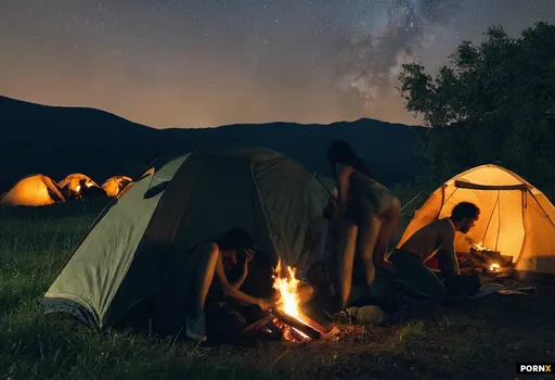 A realistic photograph of a summer evening