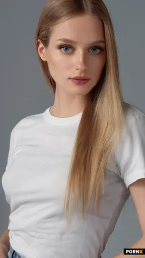 Photorealistic full-body fashion portrait of an 18-year-old adult woman with a skinny