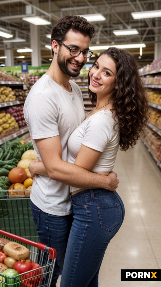 Woman hugging man
