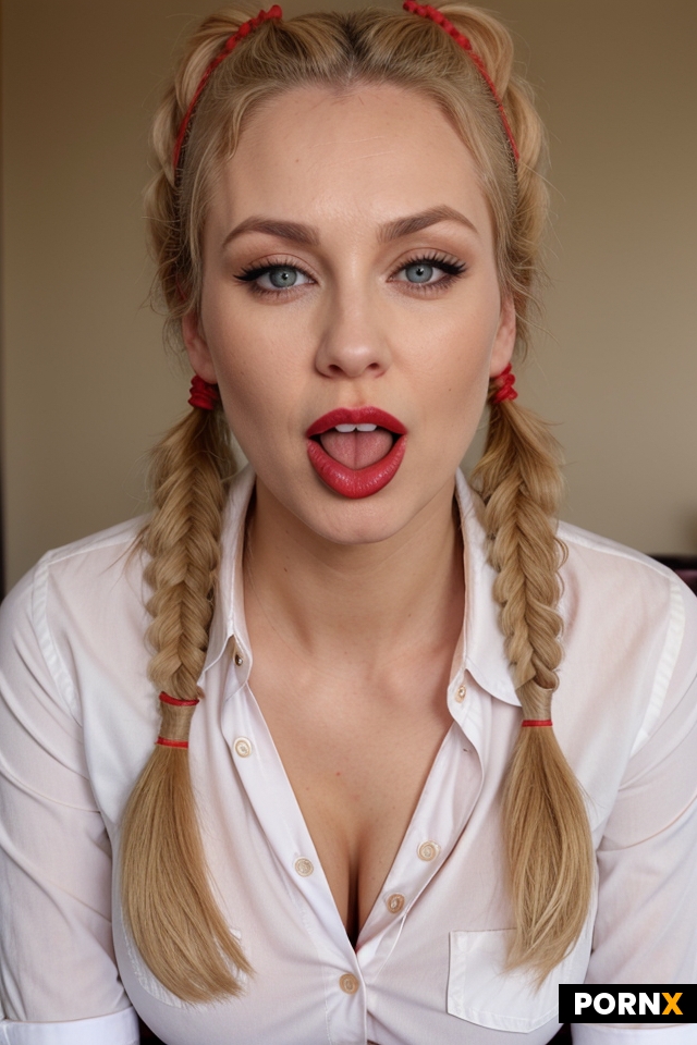 Focus on face and tits