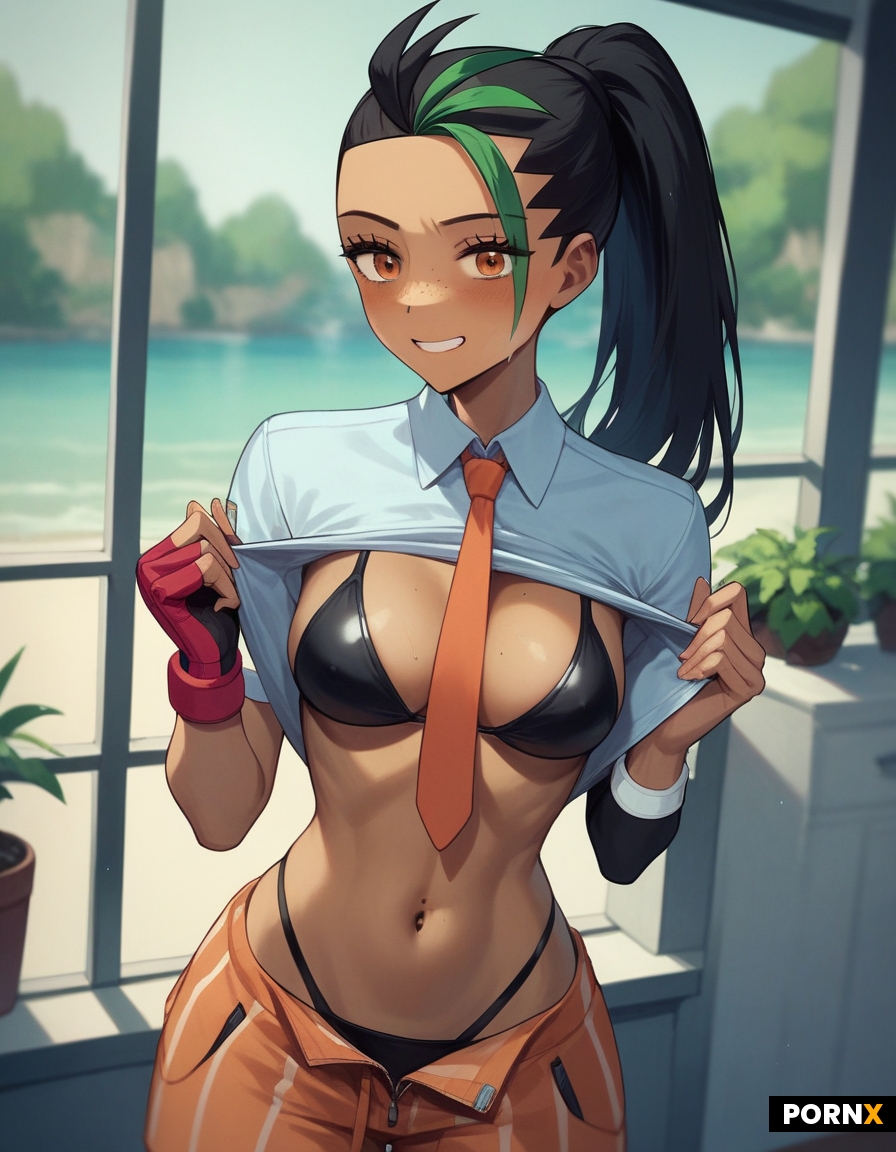 Nemona Pokemon in a small black bikini