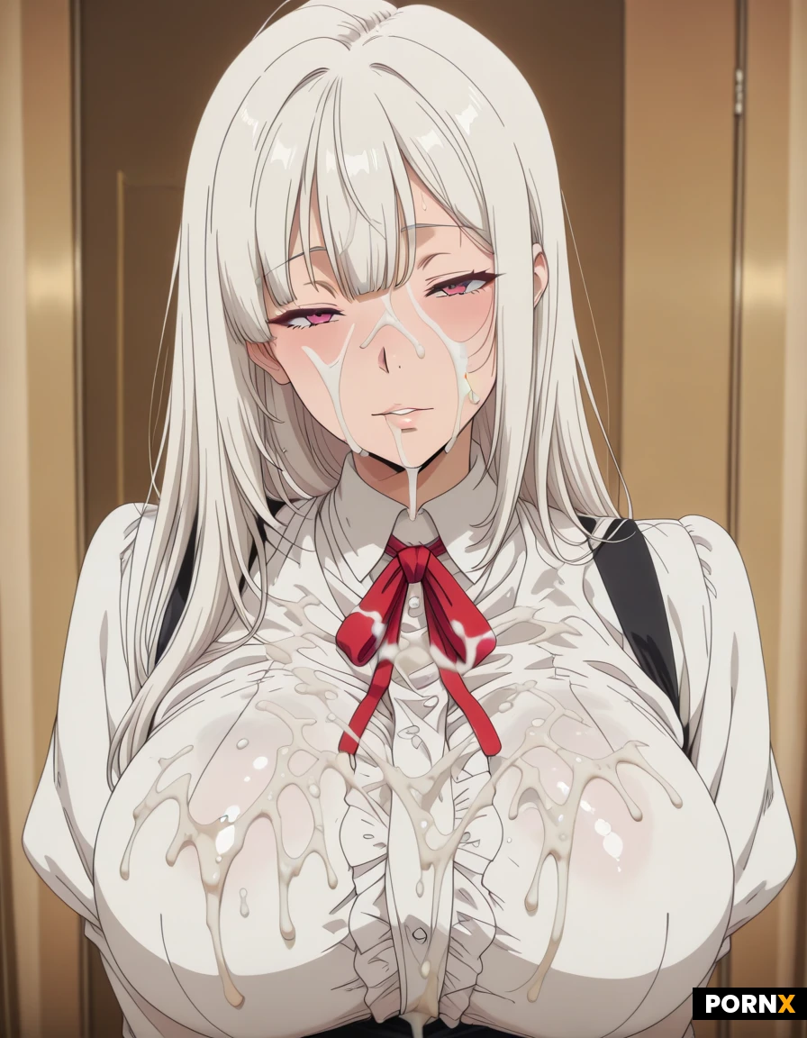 two dick appears from off screen and cover her in cum. (bukkake:1.9). so much cum, cum covered clothes,(cum on clothes:1.6).(huge thick streams of cum on her clothes:1.6).she receive a huge bukkake .white thick cum drip all over her clothes, she get a enormous cumshot on her clothes, she receive a lot of gigantic thick white streams of cum on her clothes. Several white thick enormous spurt of cum splashed her clothes. she receive thick white cum everywhere on her clothes, hentai style