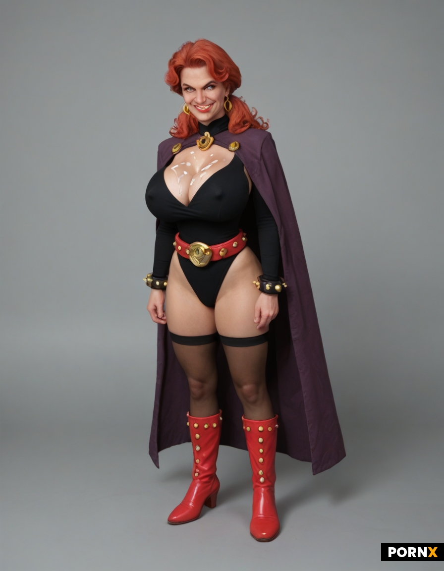 Ultimate Dynamic overdramatic maniacal retro vintage comic superheroine