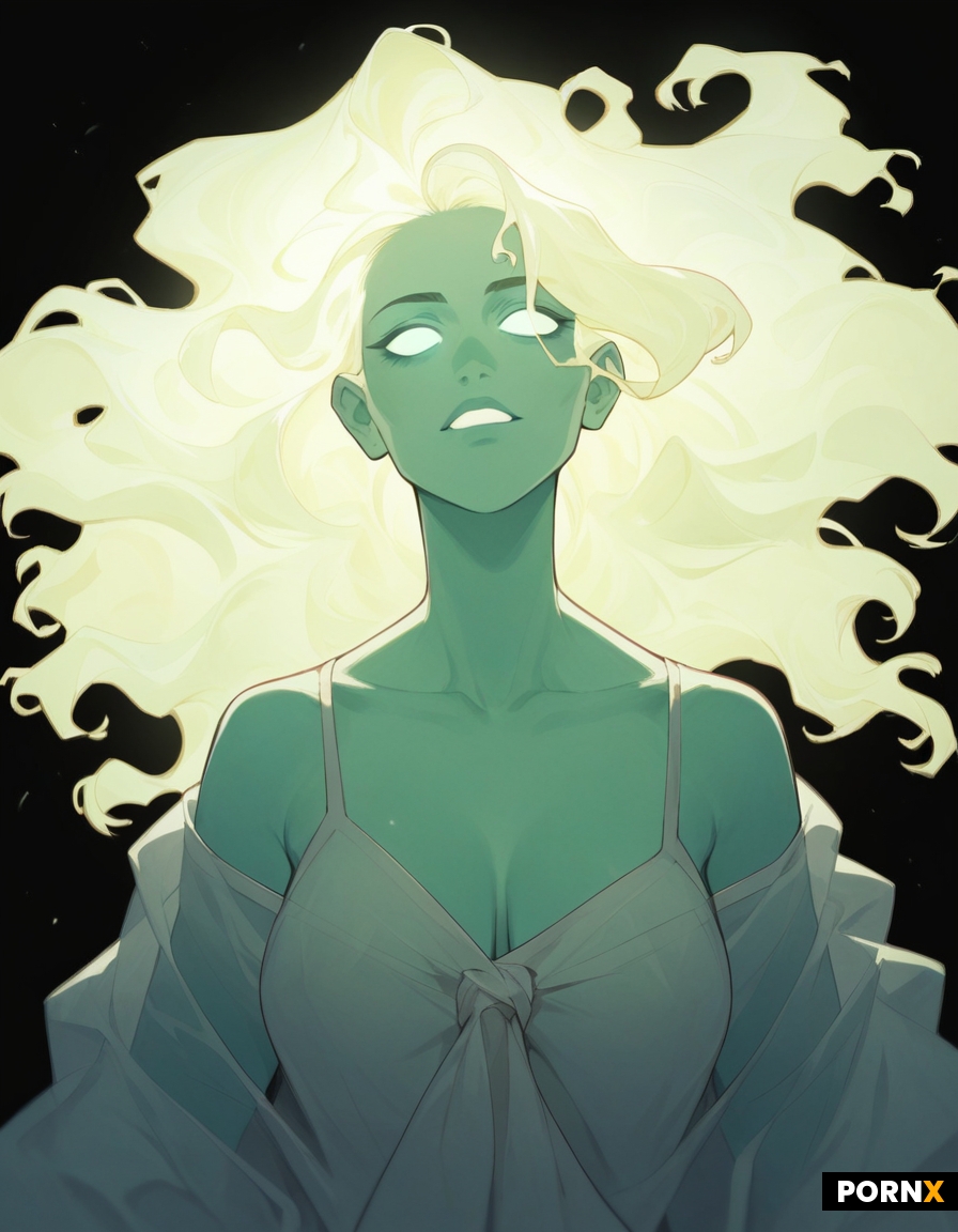 See-through white baggy female ghost