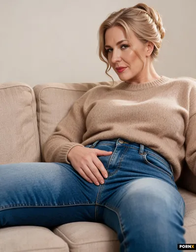 Show her sitting on the couch