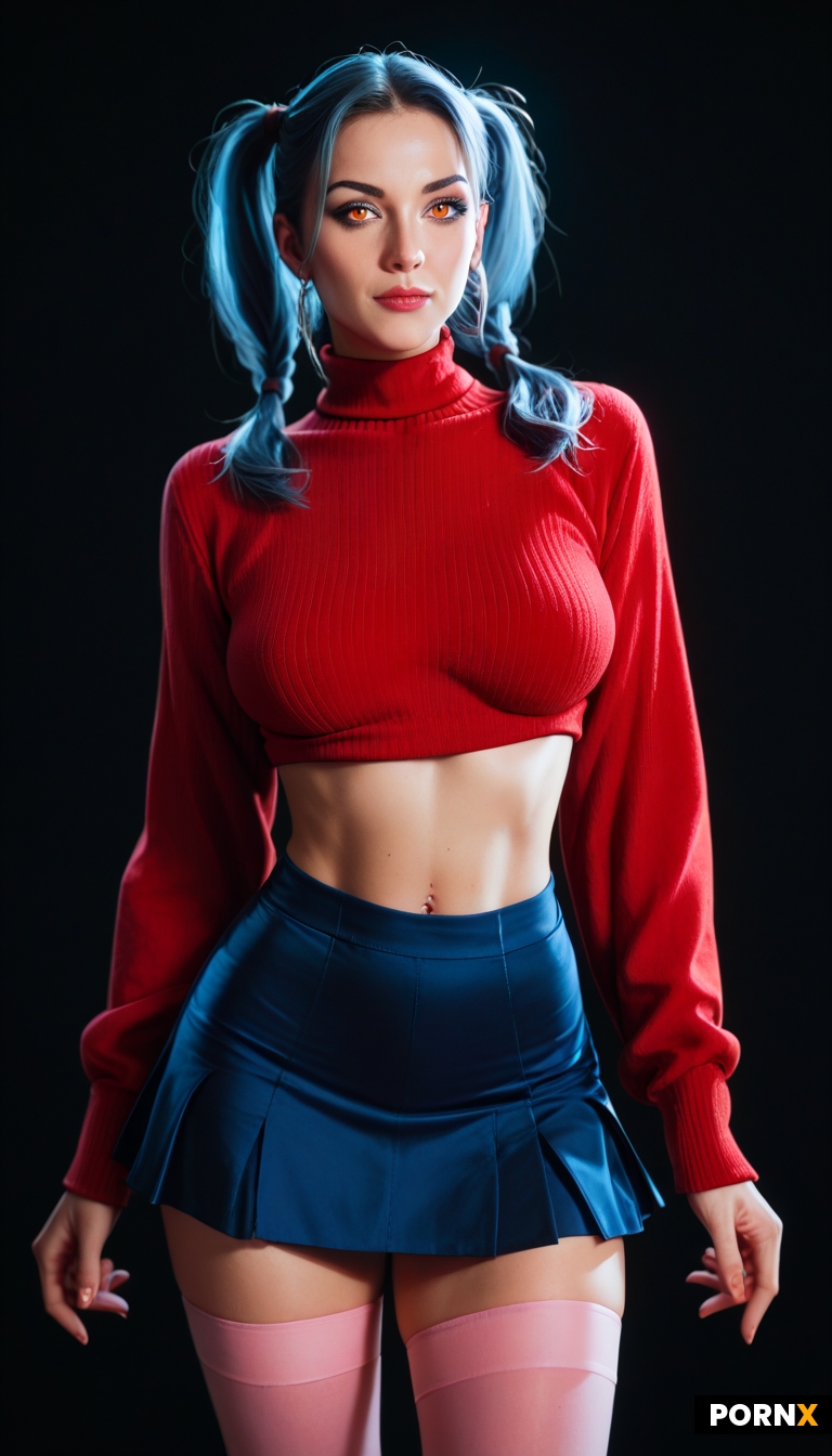 blue pigtails