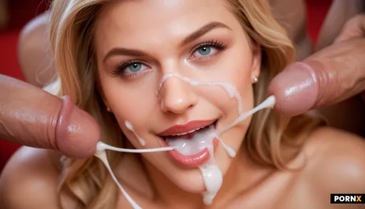 closeup of cute blonde babe model's face