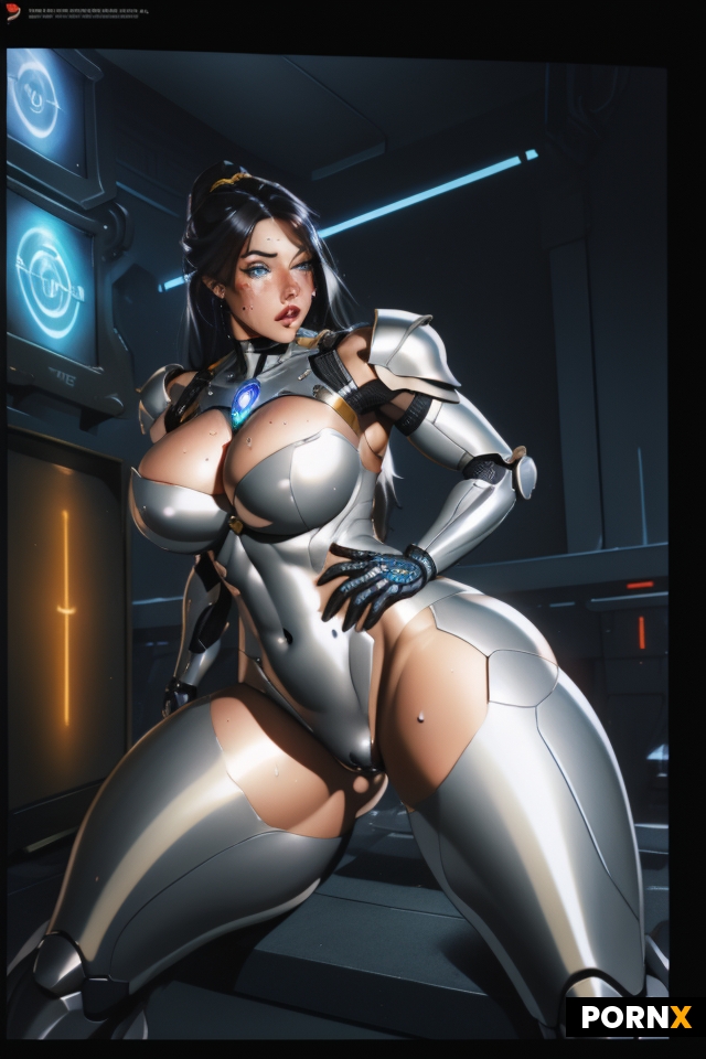 pretty cyber robot  woman