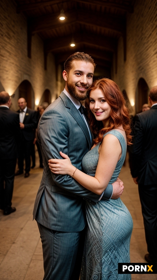 Man holding horny ginger woman