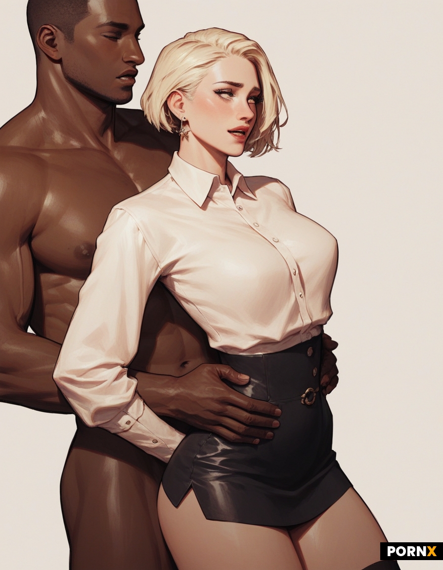 Interracial sex with black male wig very cute short white female 18