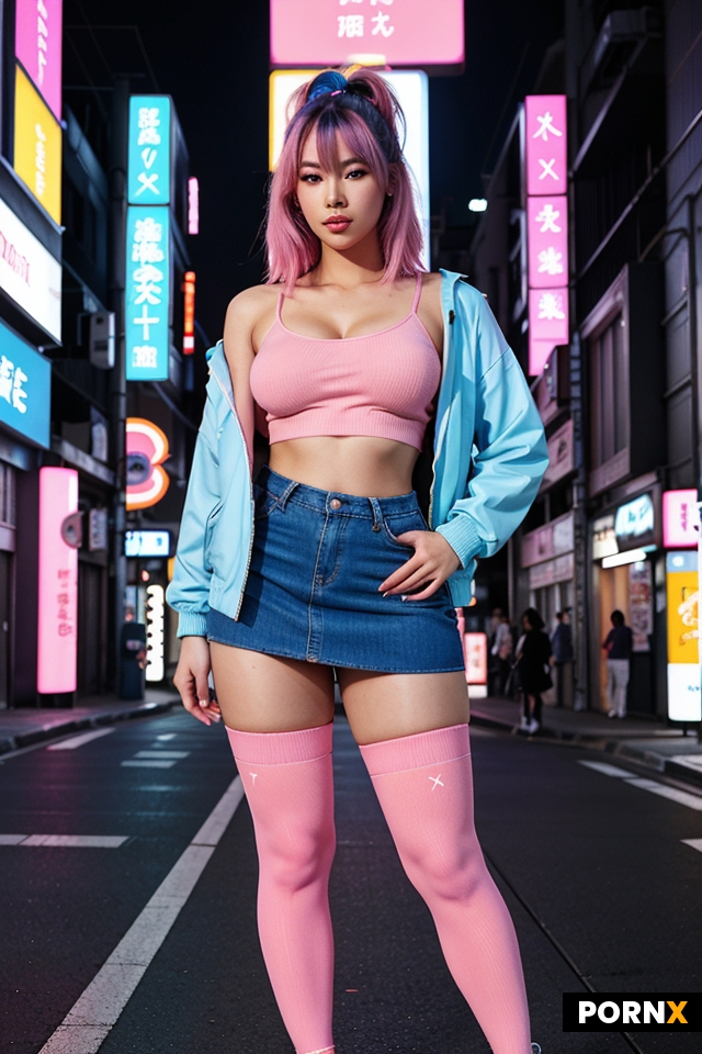Realistic full-body image of a Japanese woman