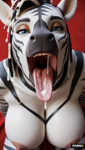 Curvaceous yet muscular furry zebra