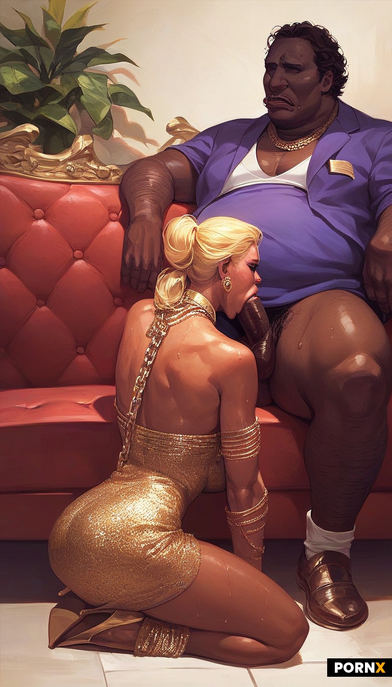 Ugly rich fat man sitting in club