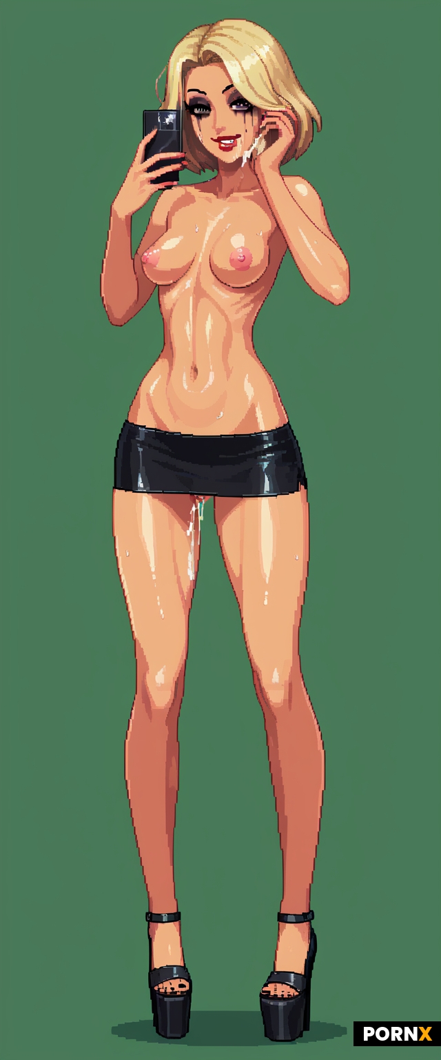 Wearing micro skirt