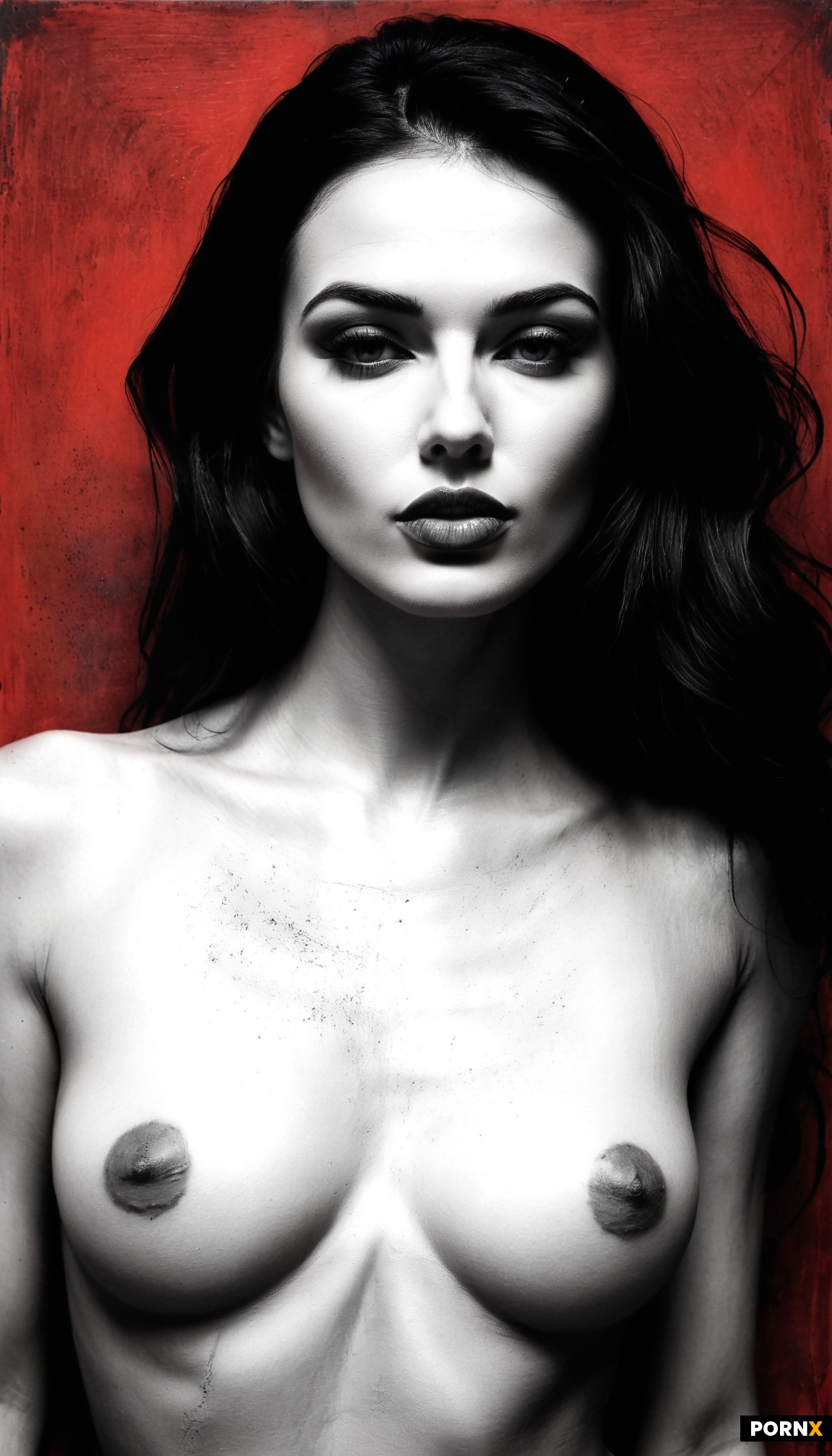 Create a black charcoal drawing of a beautiful woman