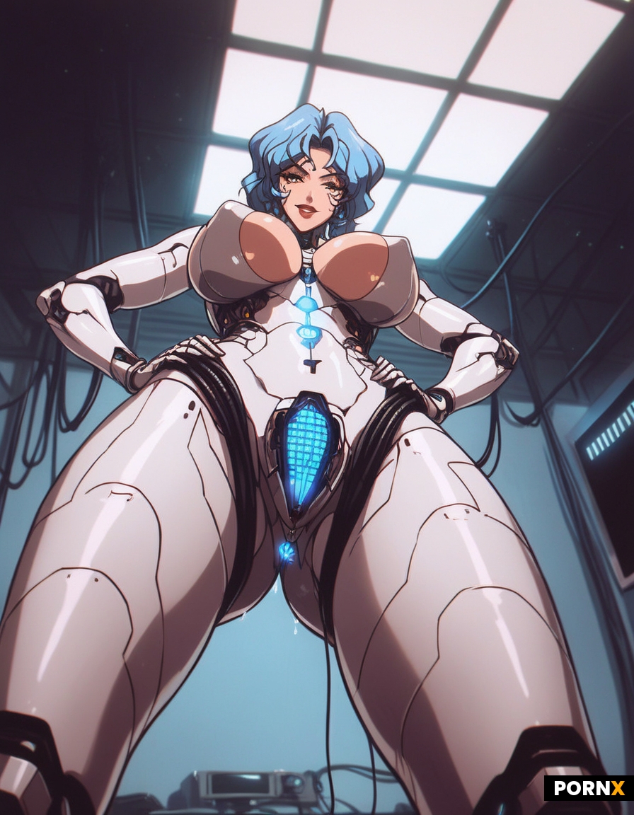 pretty cyber robot  woman