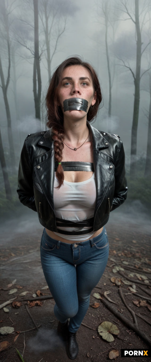 Irish Woman wearing tight jeans and wet blank tshirt