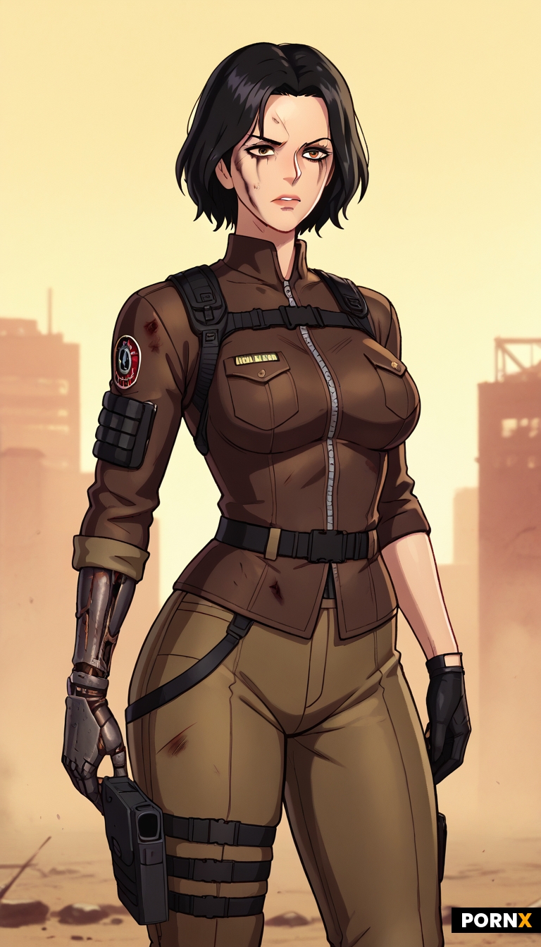 background: post-apocalyptic ruined city