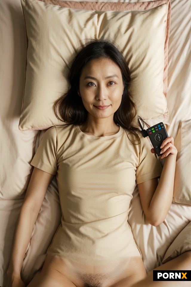 remote control in hand