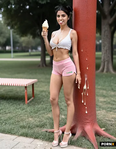 shorter crop top showing stomach