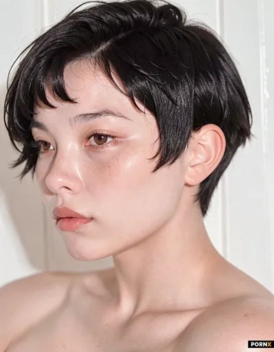 Close-up headshot — Frame cropped from mid-chest/shoulders up to just above the head