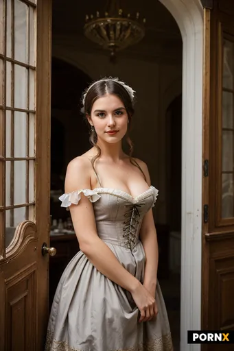 A woman in her twenties dressed as a 19th century French aristocrat