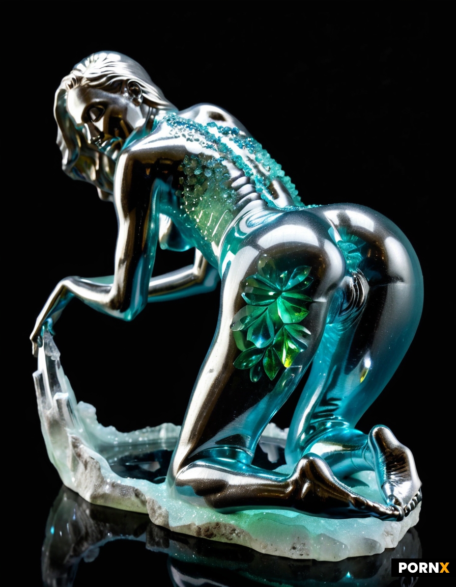 translucent crystal female statue
