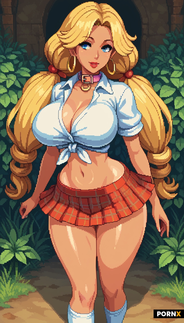 long blonde pigtails